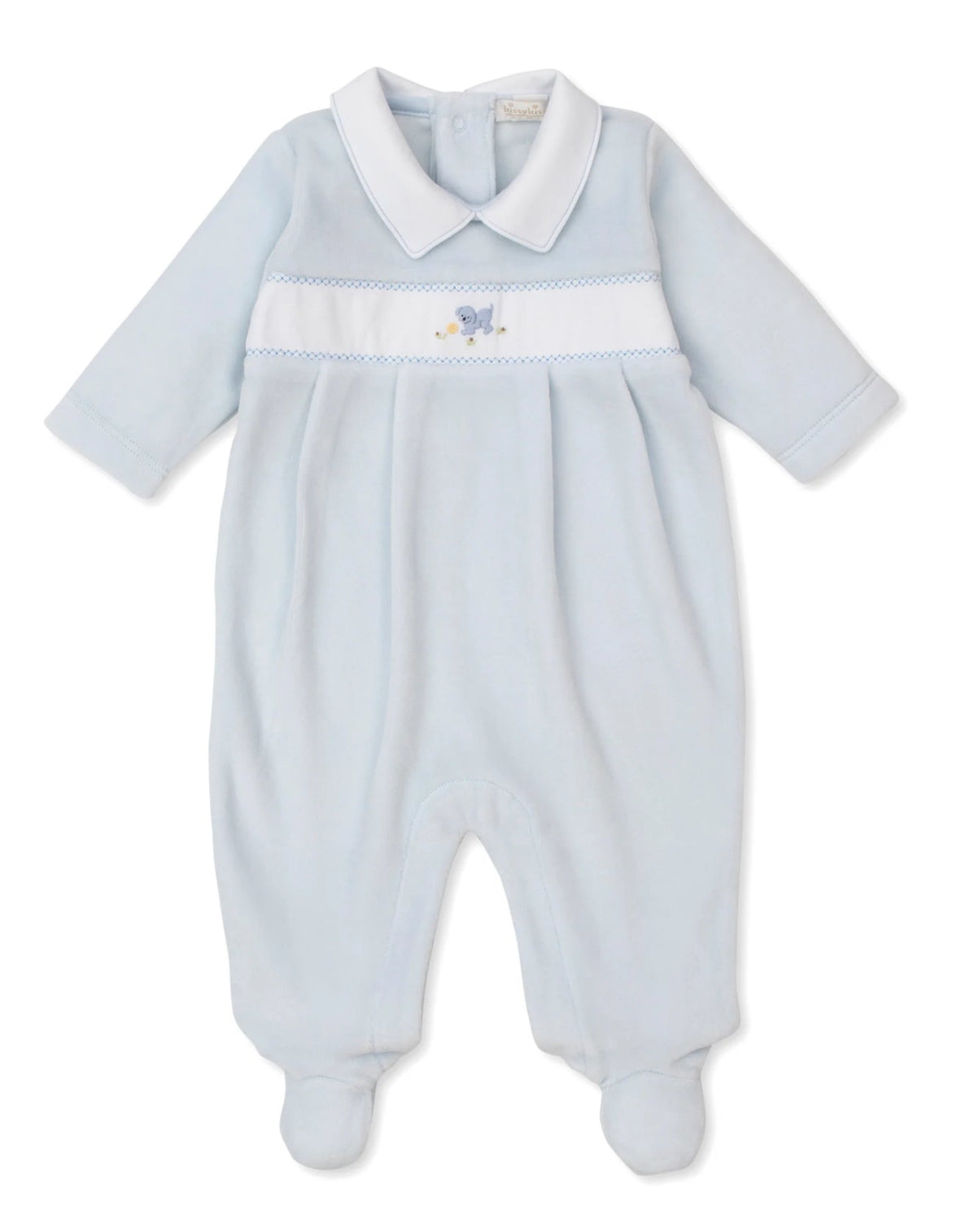 Velvet Footie w/ Hand Emb