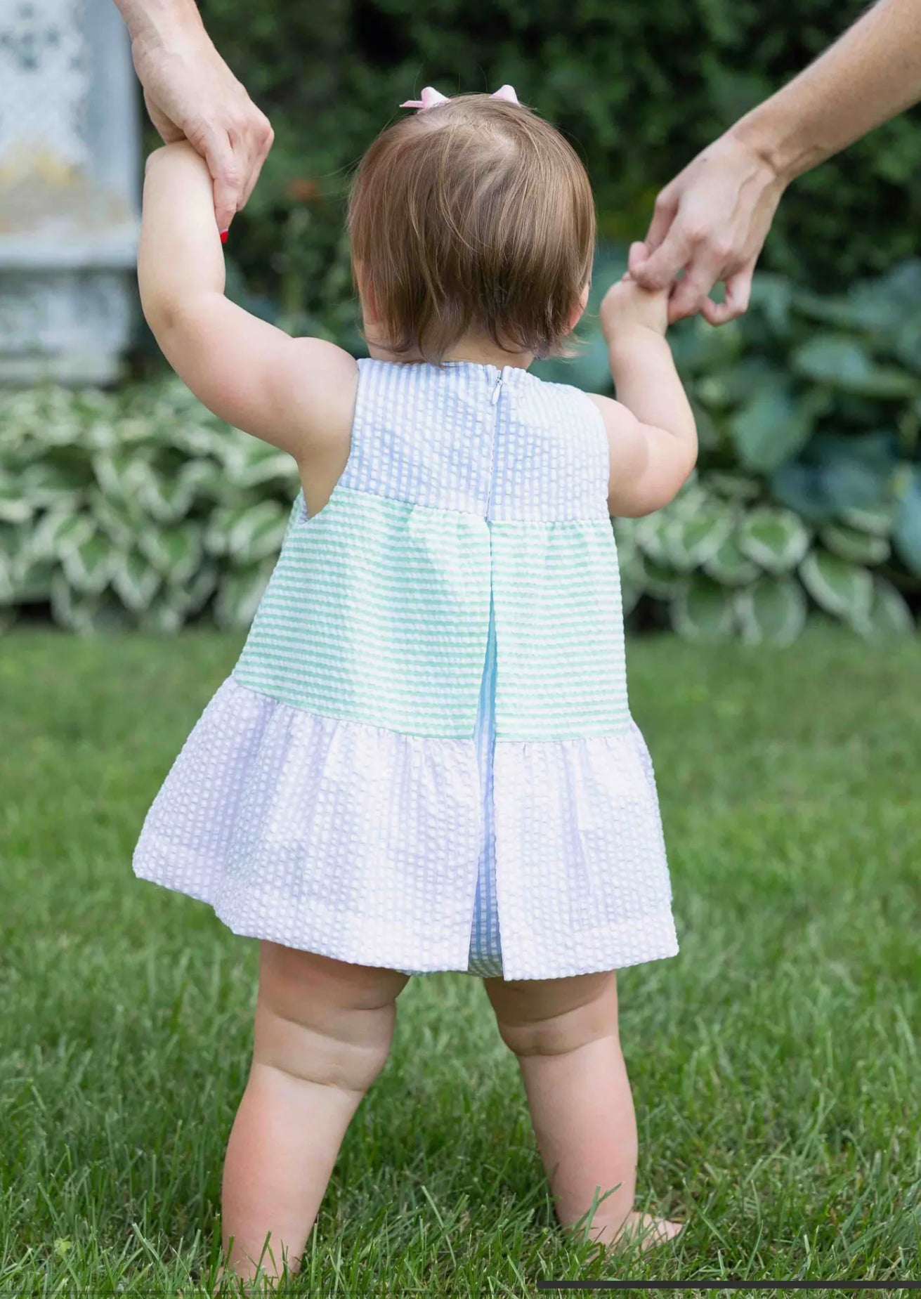 Seersucker Romper With Tulips