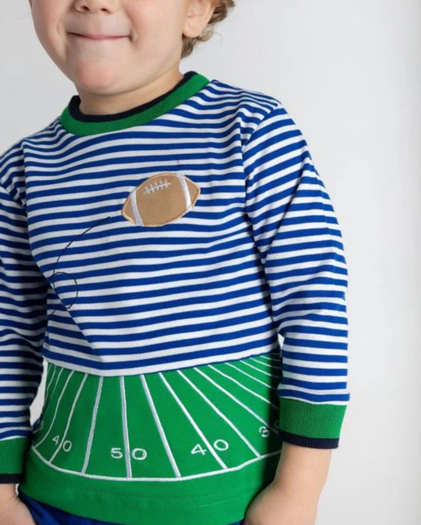 Stripe Knit Shirt With Football Field