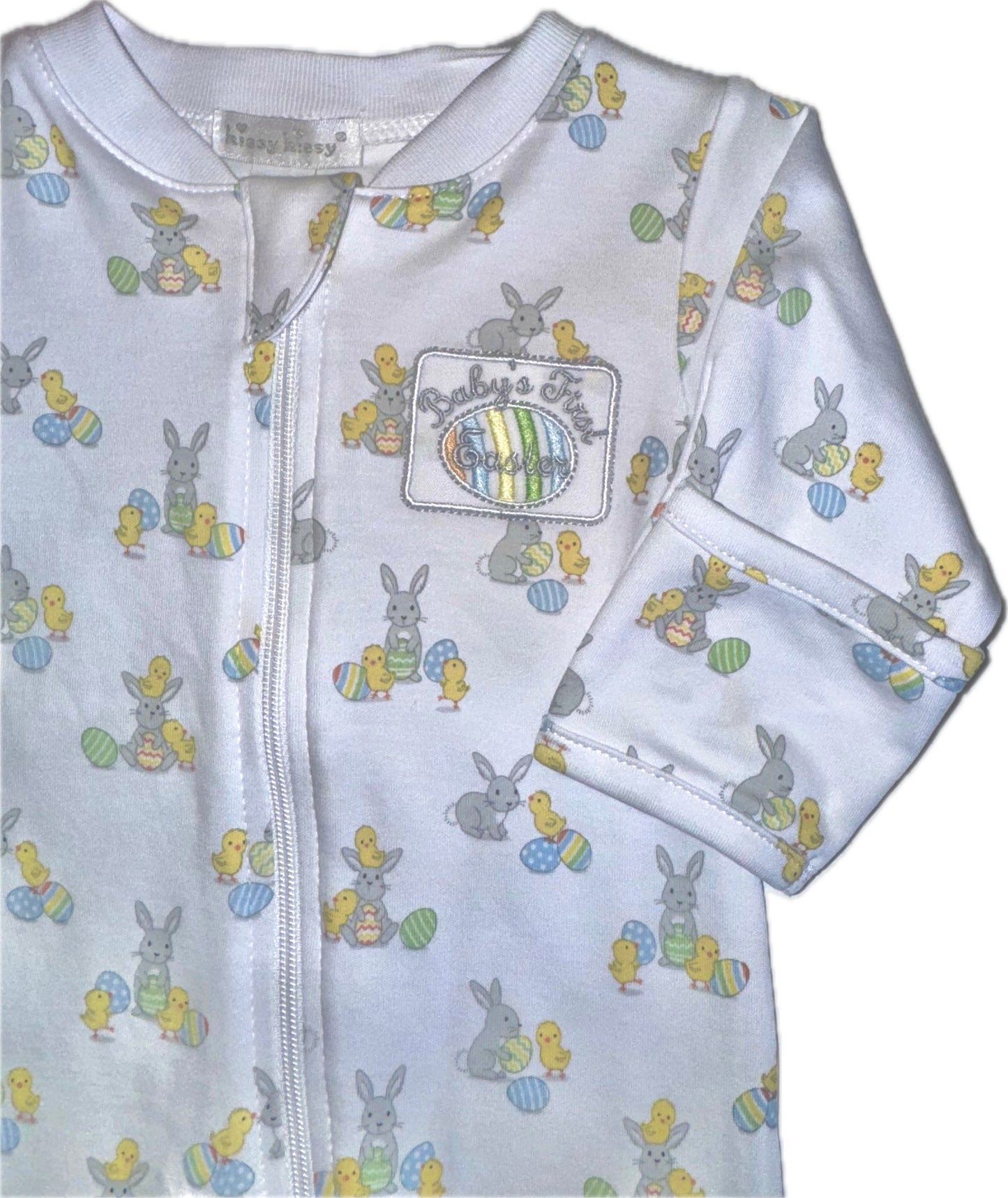 Baby's First Easter Footie with Zipper Print