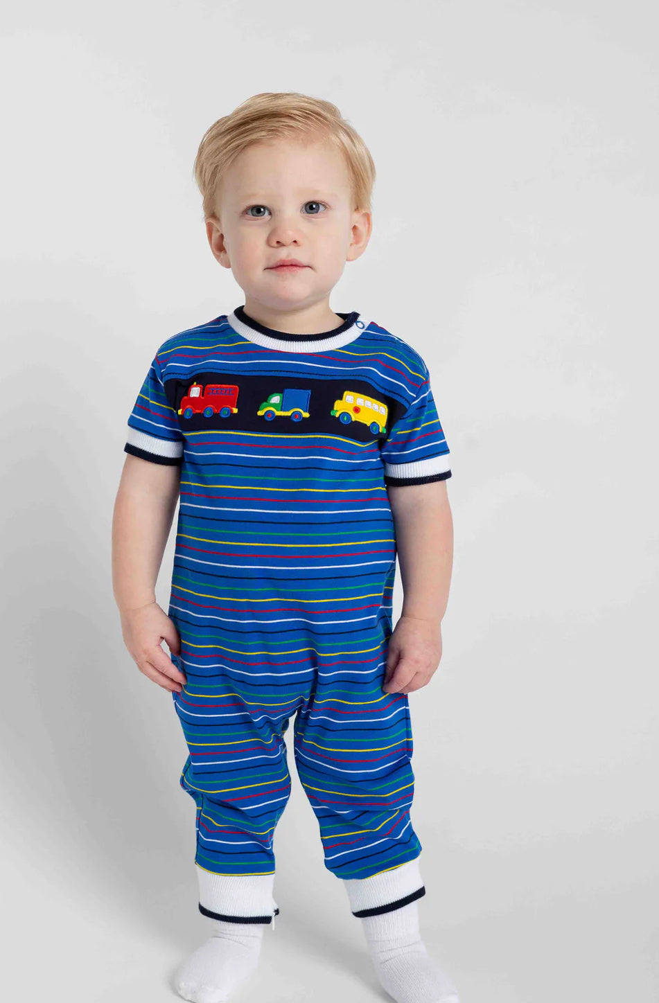 Stripe Knit Longall With Vehicles