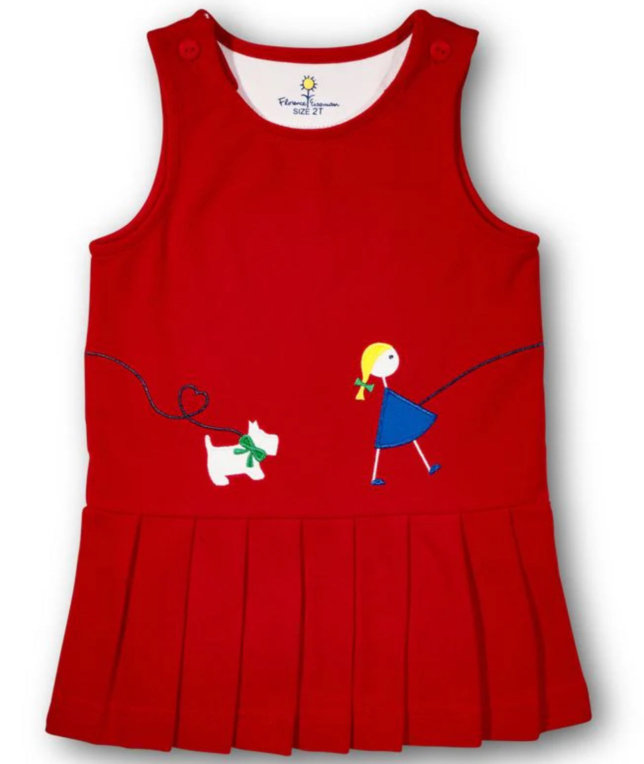 Pique Knit Jumper With Girl Walking Dog