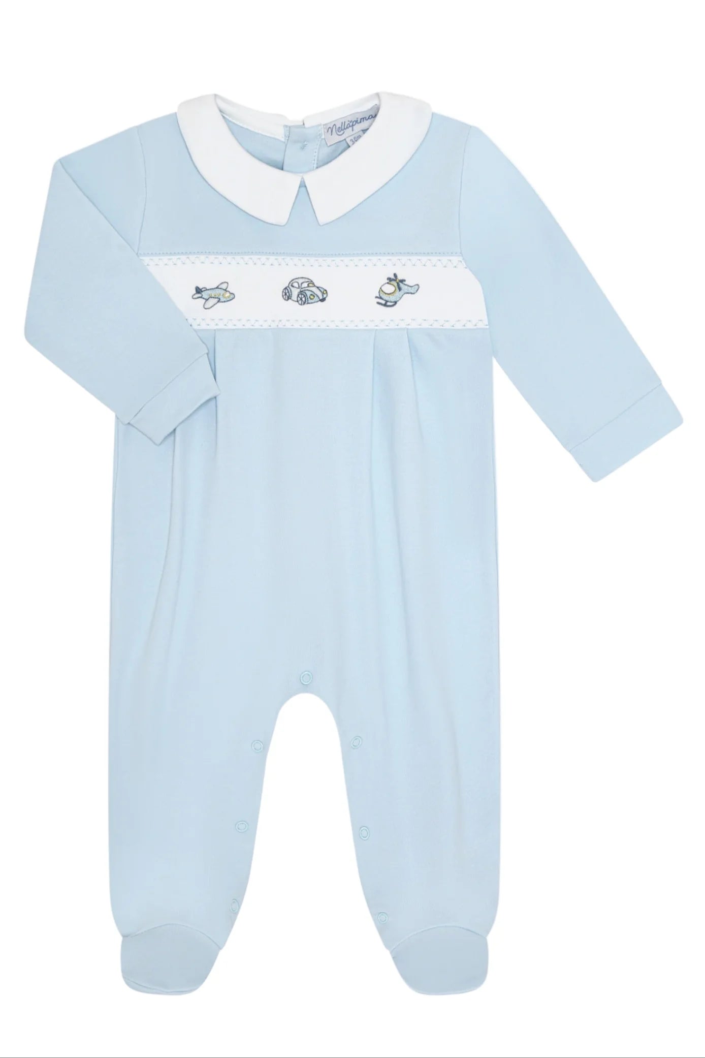 Mini Voyages Embroidery Footie