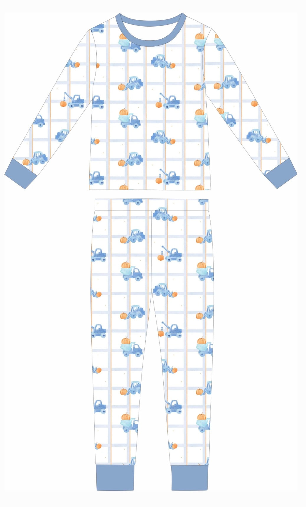 Blue Pumpkin Truck Pajamas