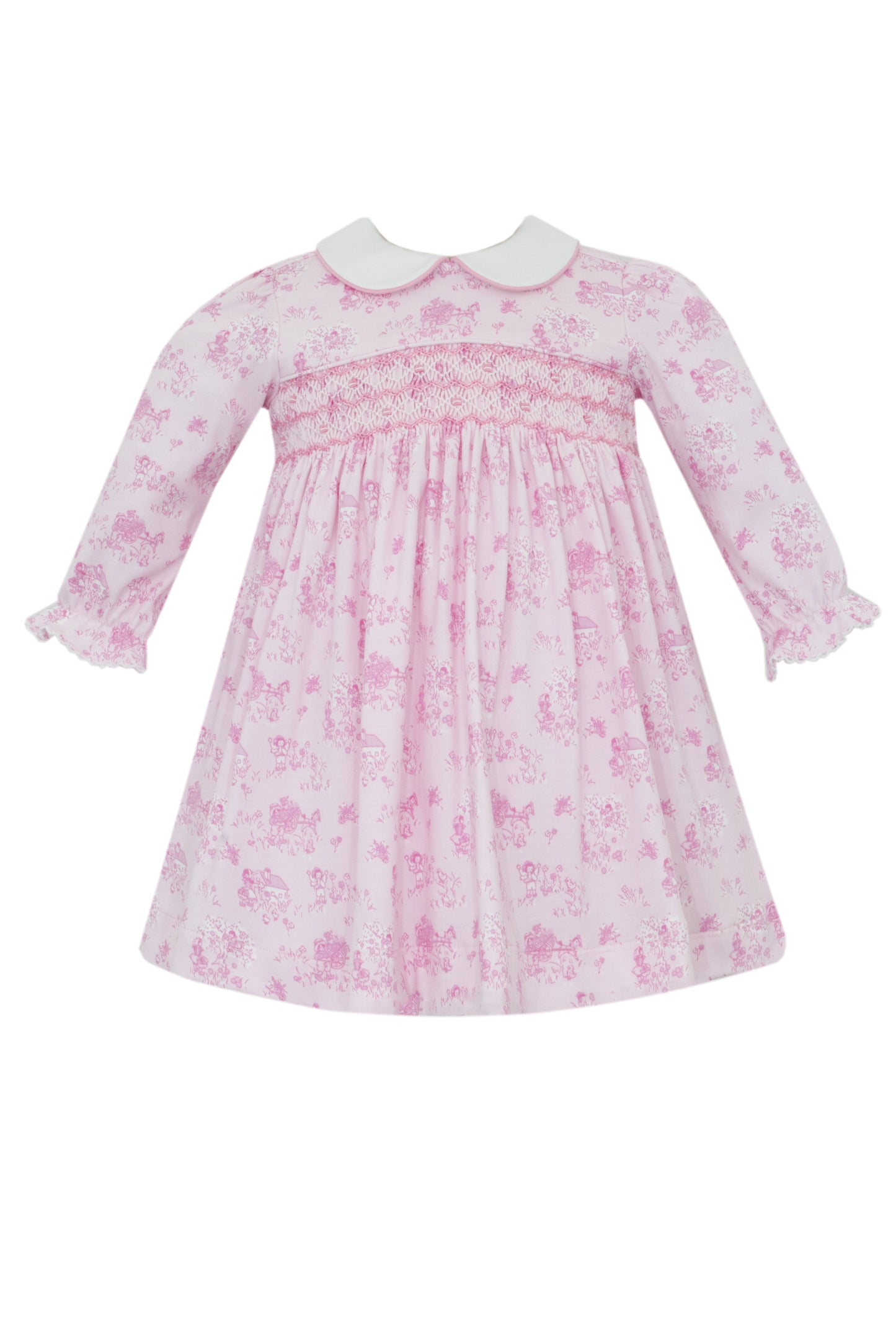 French Toile Print Knit Dress