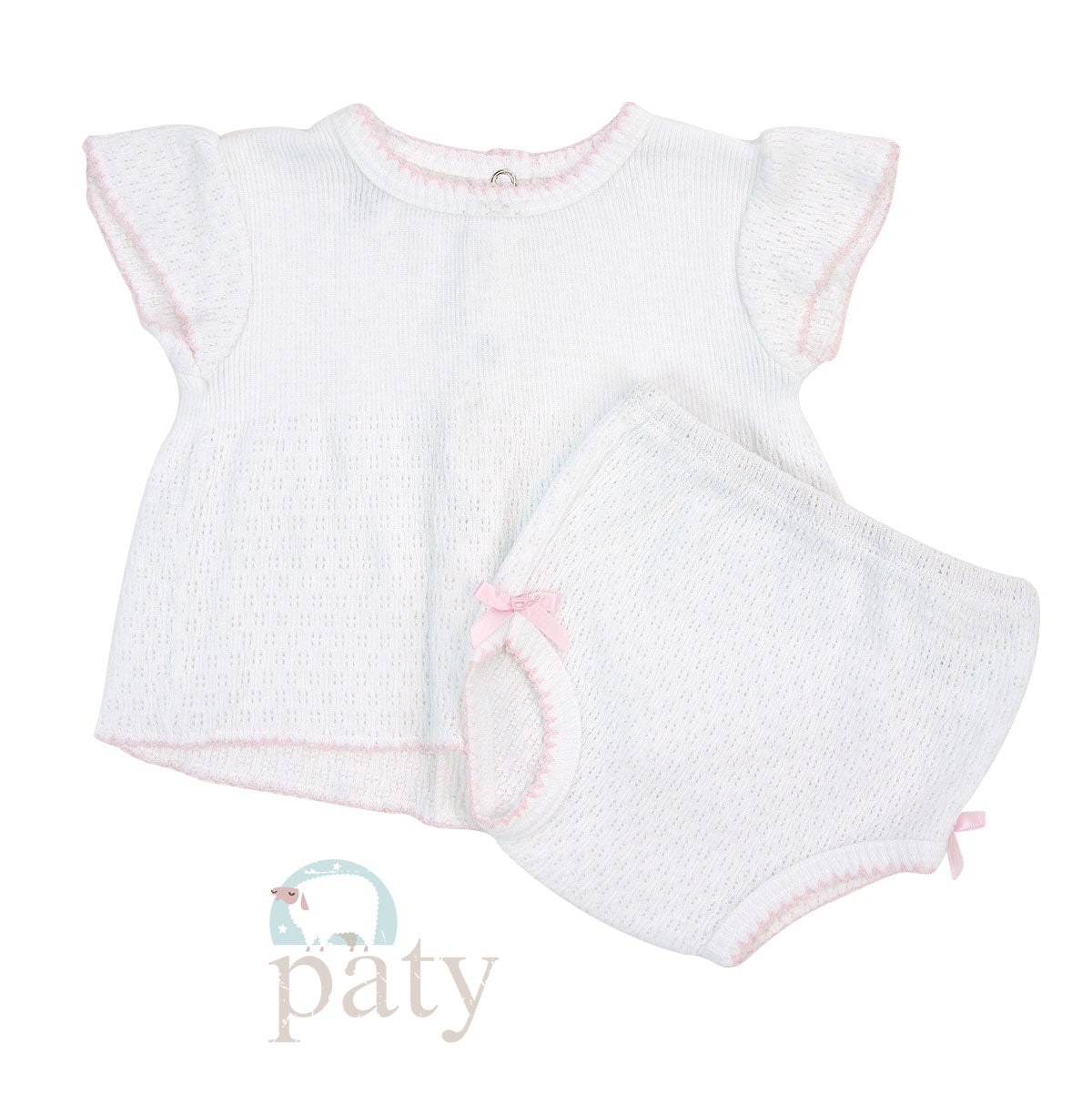 Flutter Sleeve Diaper Set w/ Bows