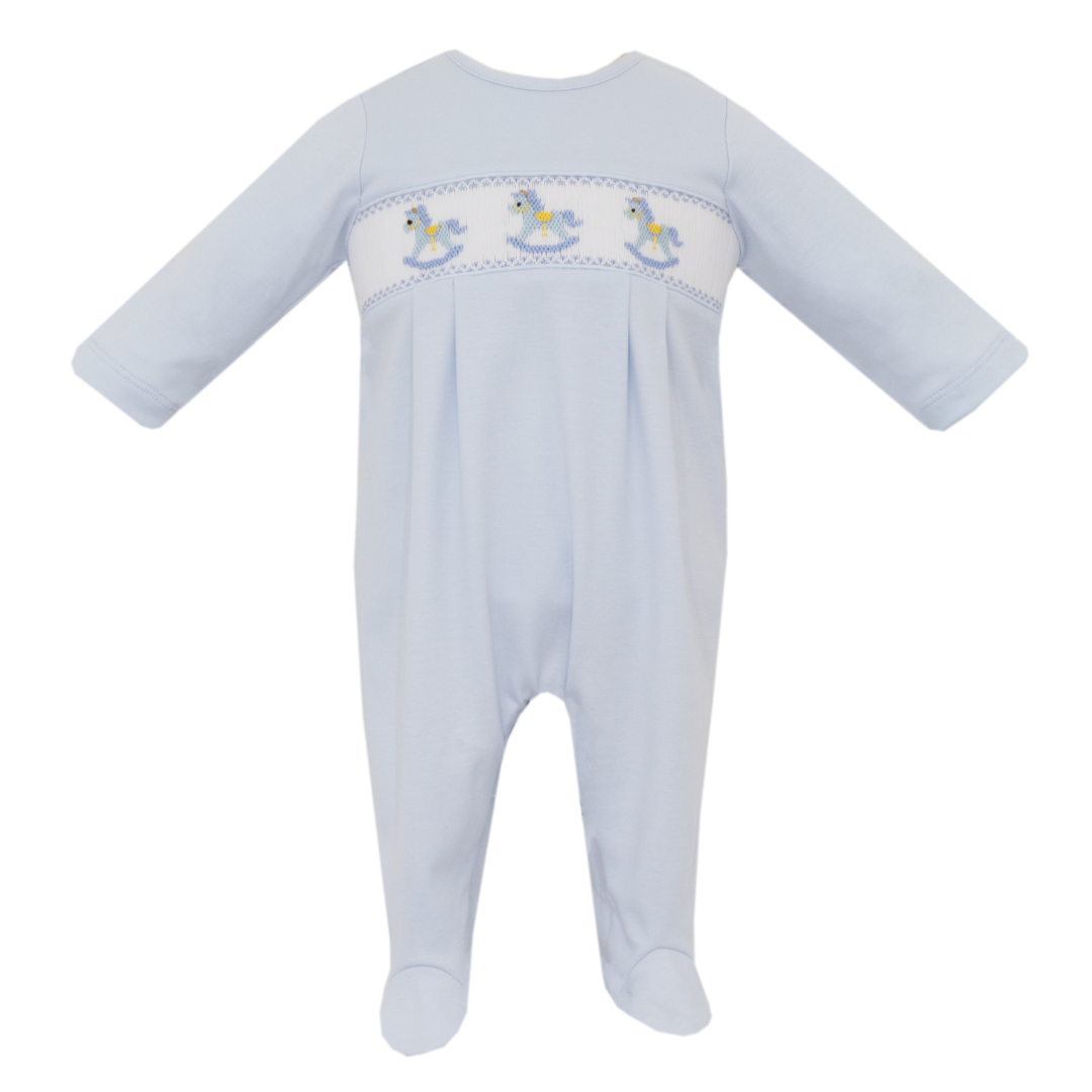 Rocking Horses Knit Boy's Long Footie L/S W/ Feet