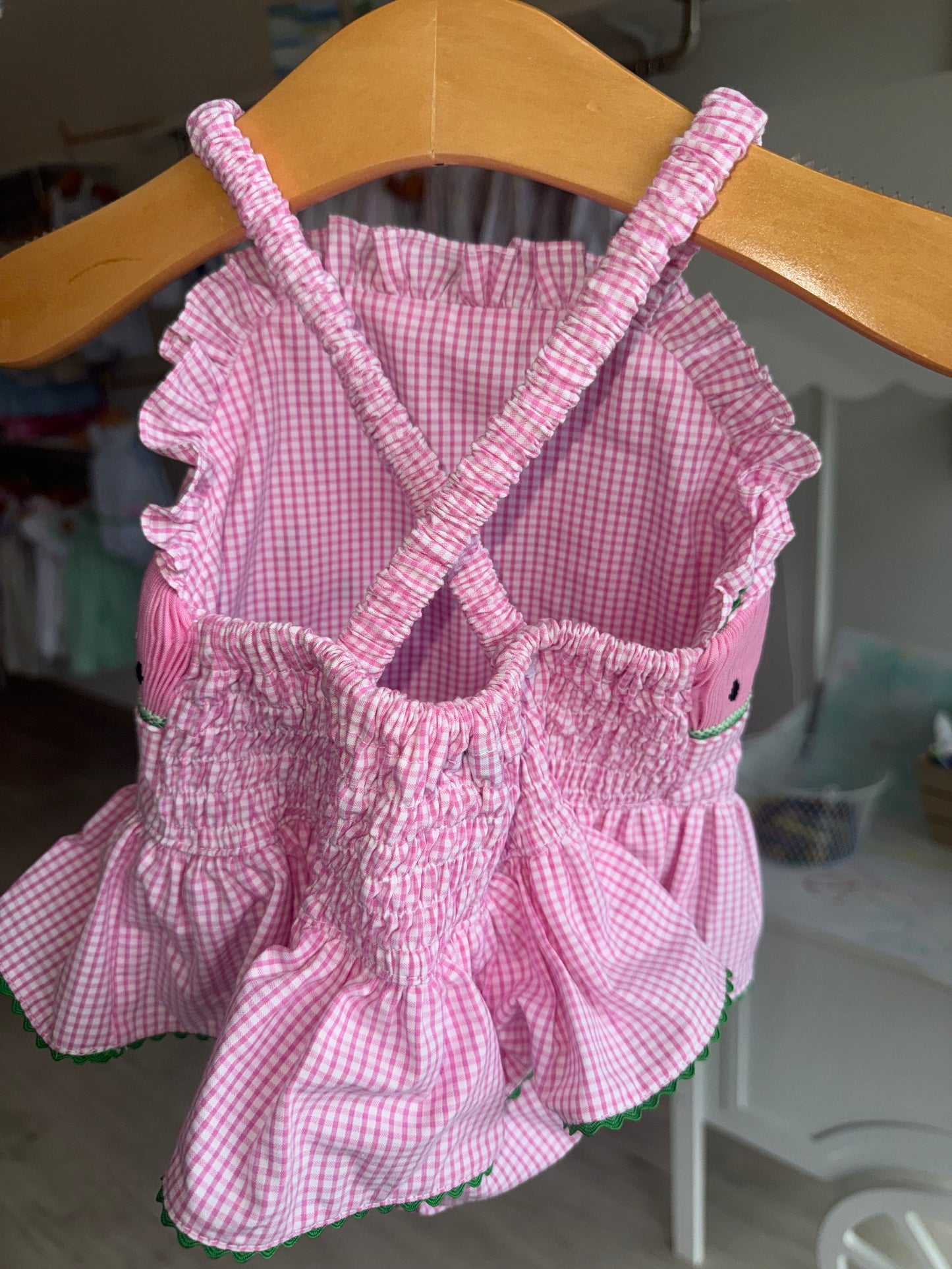 Watermelon Seersucker Girl's One Piece Swimsuit