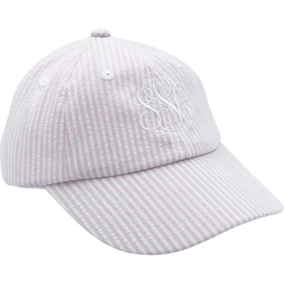 Seersucker baseball hat