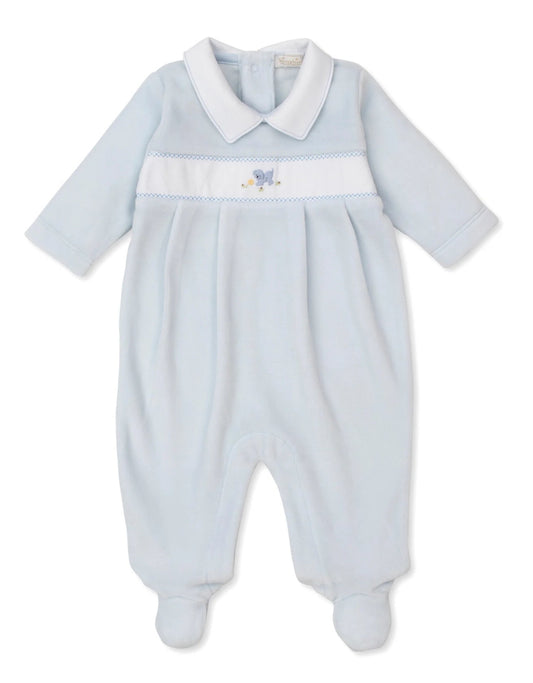 Velvet Footie w/ Hand Emb