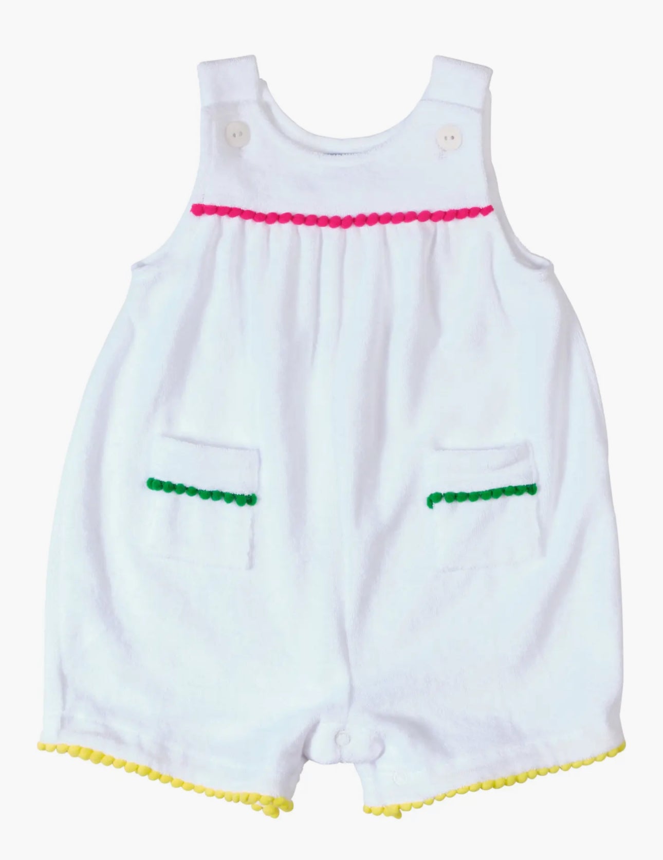 Terry Romper With Pom Poms