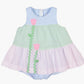 Seersucker Romper With Tulips