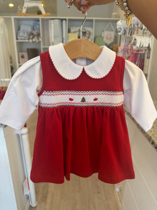 CLB Holiday Medley Jumper Set w/ Hand Smocked