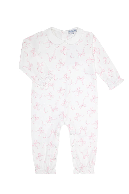 Charming Bows Print Romper Long Sleeve