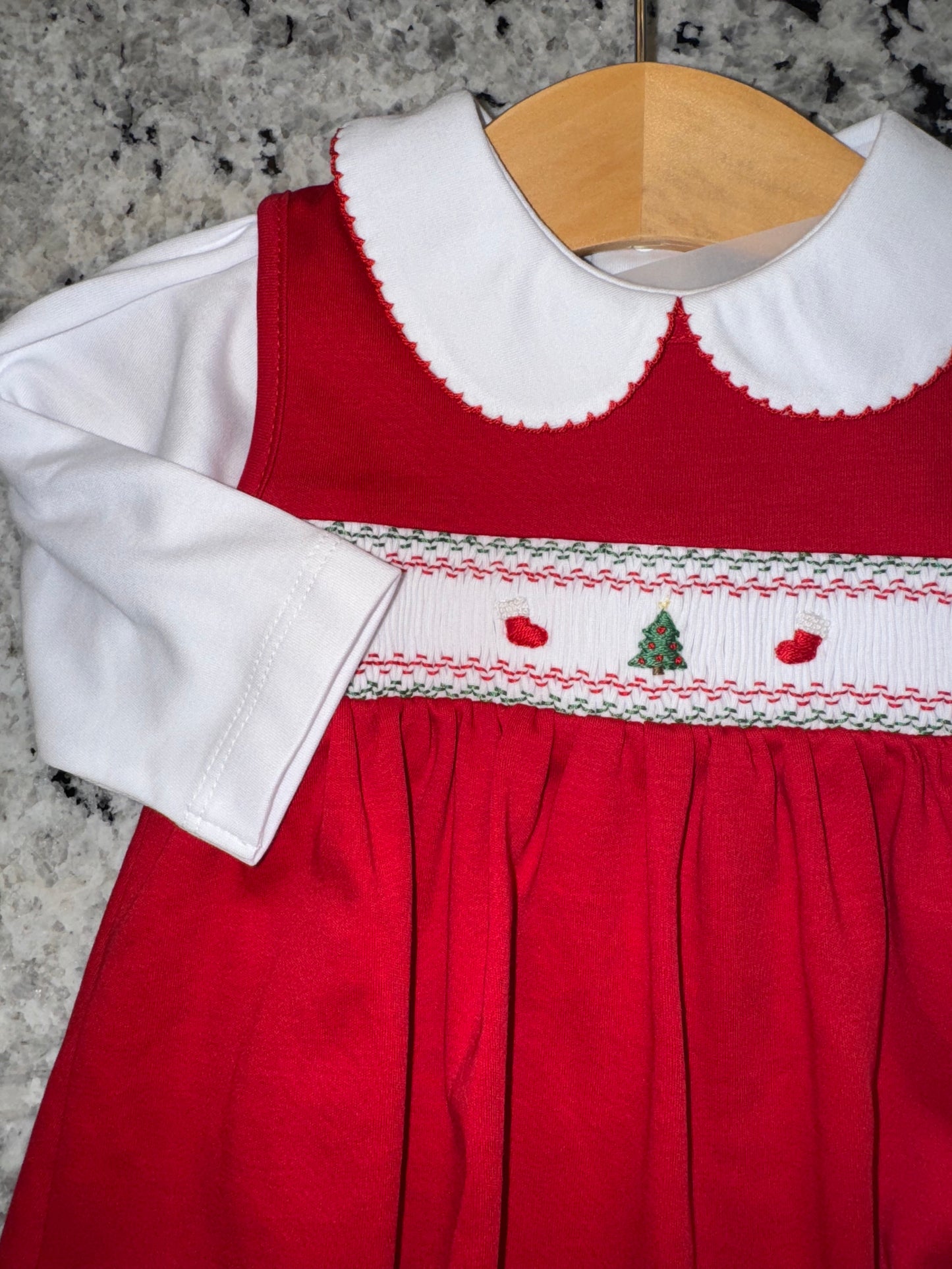 CLB Holiday Medley Jumper Set w/ Hand Smocked