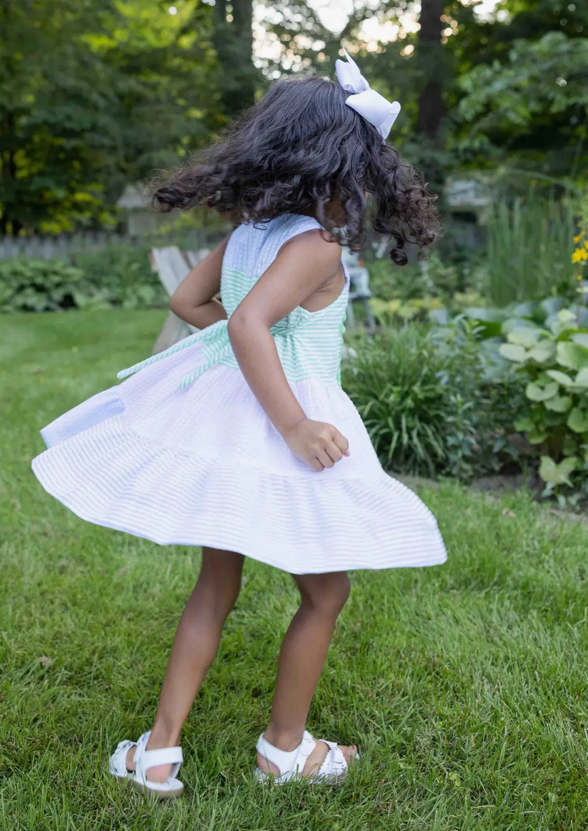 Seersucker Dress With Tulips