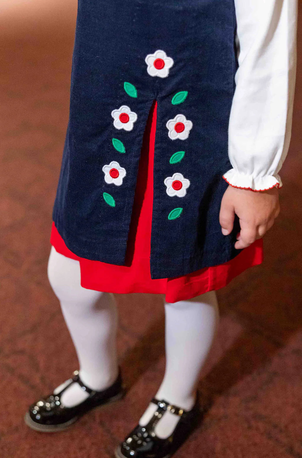 Corduroy Jumper With Flowers