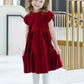 Stretch Velvet Dress With Tulip Sleeves
