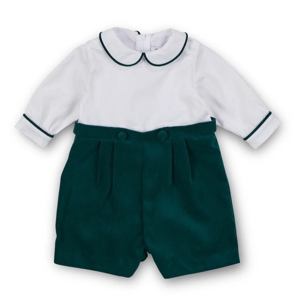 Pique and Velvet Short Sleeve All in One Shortall
