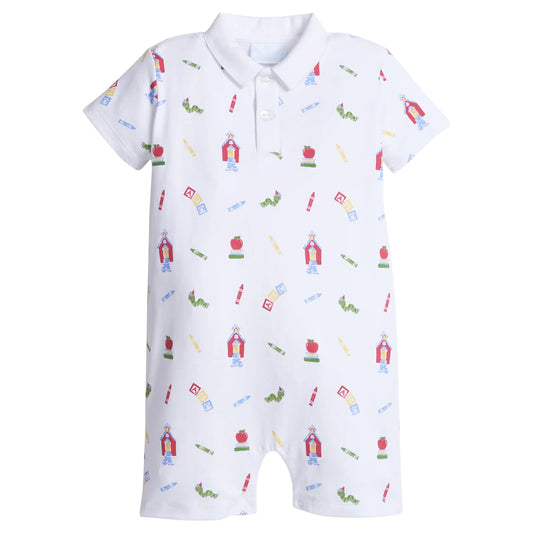 Printed Polo Romper