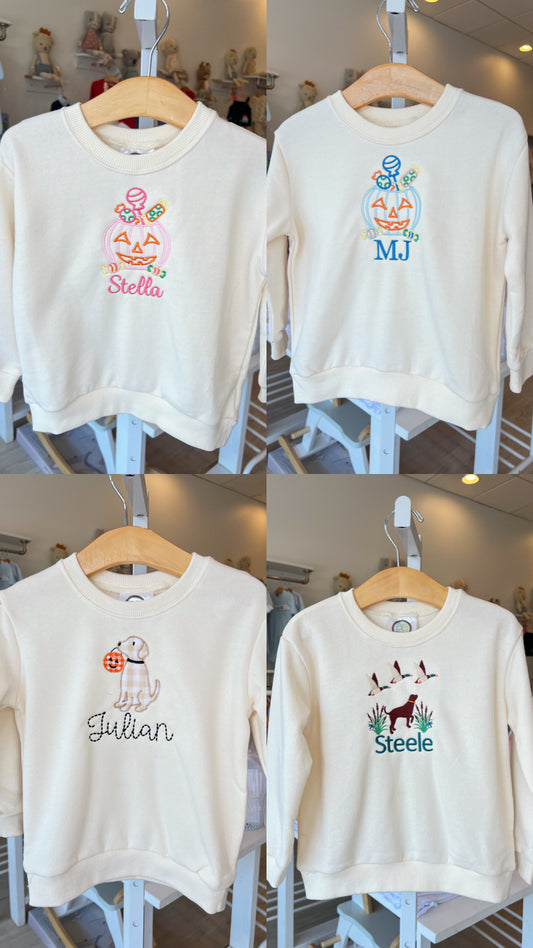 (Multiple Design Options) Sweatshirt - Cream