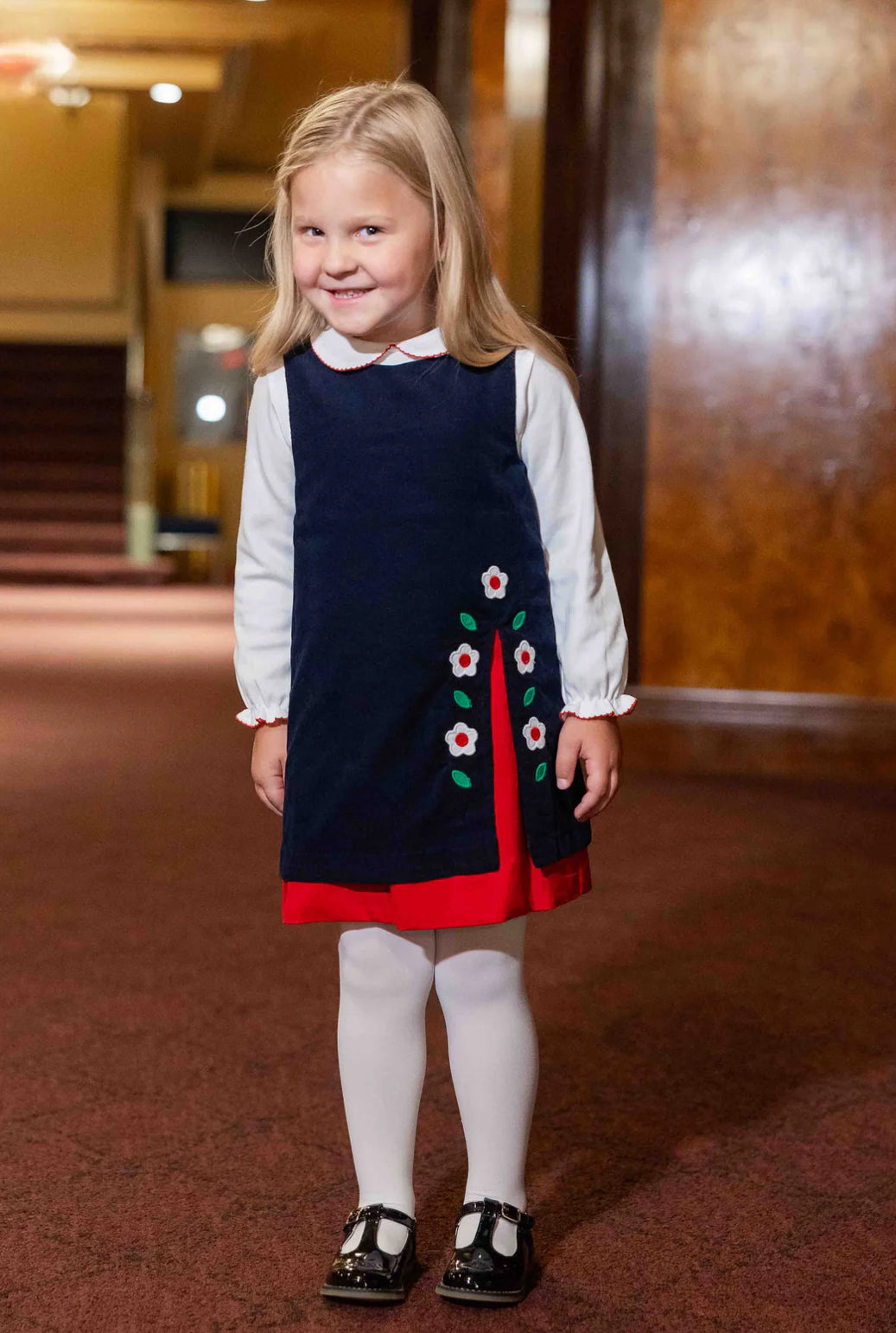Corduroy Jumper With Flowers