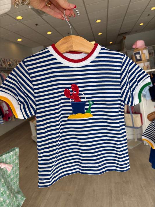 stripe knit tshirt w/ lobster and sand toys