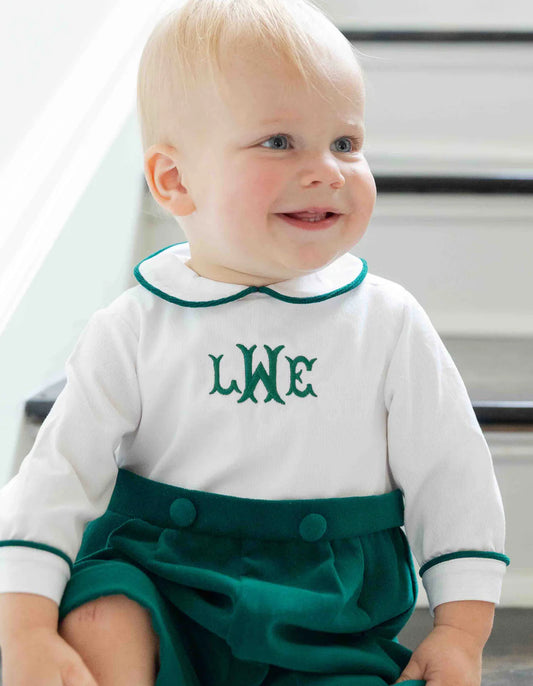 Pique and Velvet Short Sleeve All in One Shortall