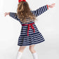 Stripe Knit Dress With Embroidered Holly Dress