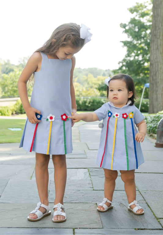 Printed Pique Dress and Bloomer with Flowers