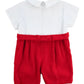 Pique and Velvet Short Sleeve All in One Shortall