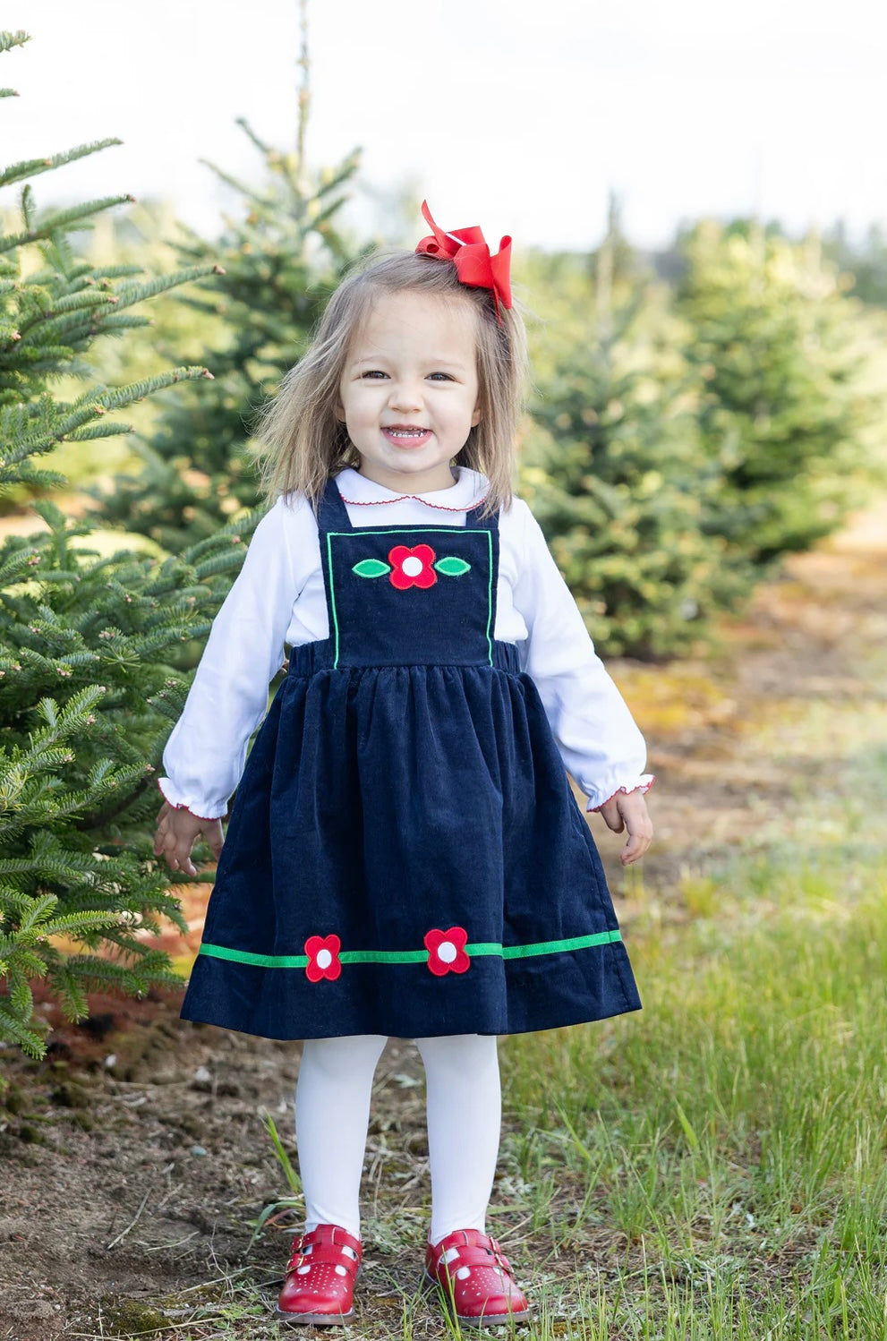 Corduroy Jumper with Flowers