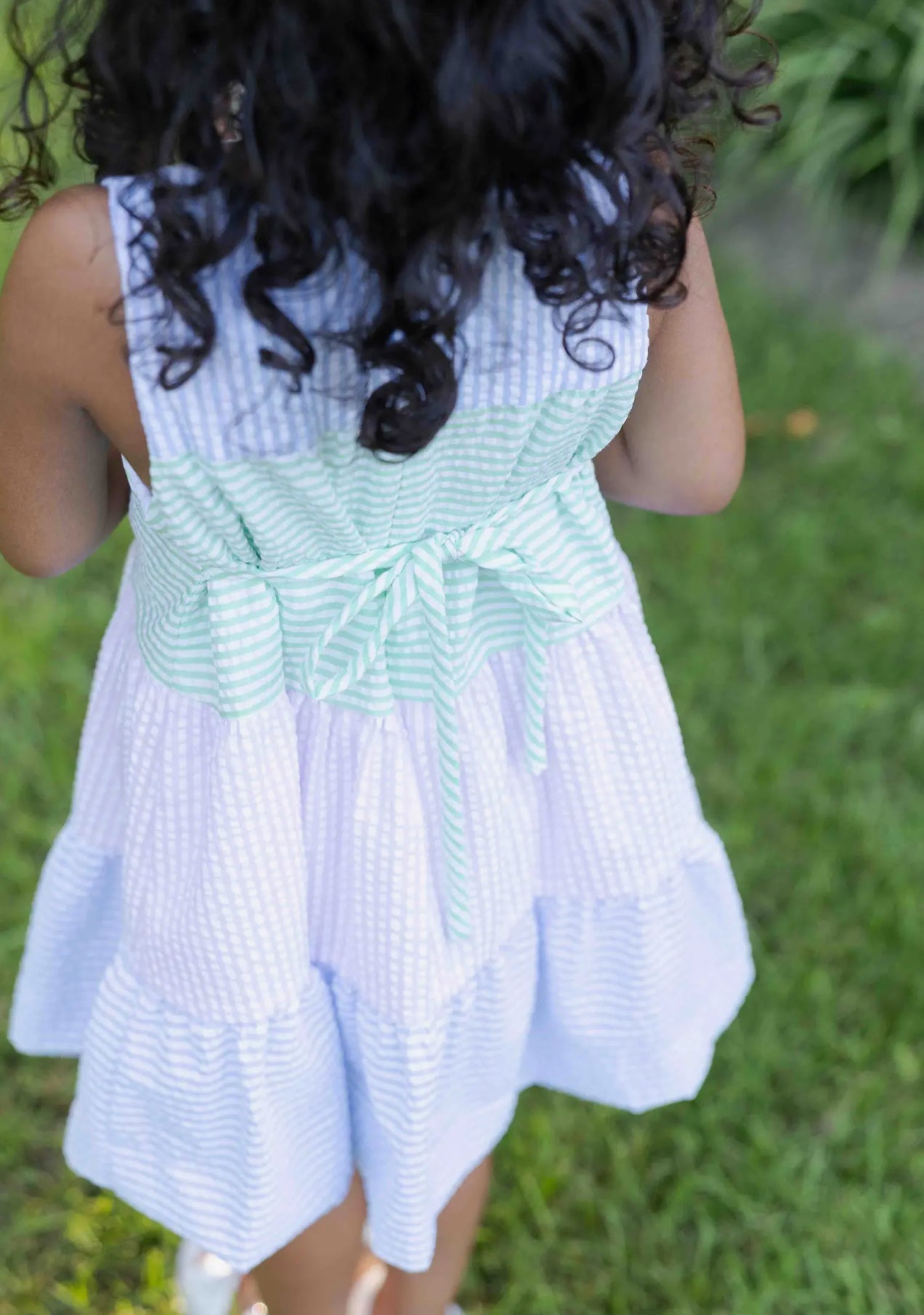 Seersucker Dress With Tulips