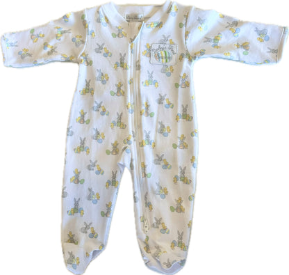 Baby's First Easter Footie with Zipper Print