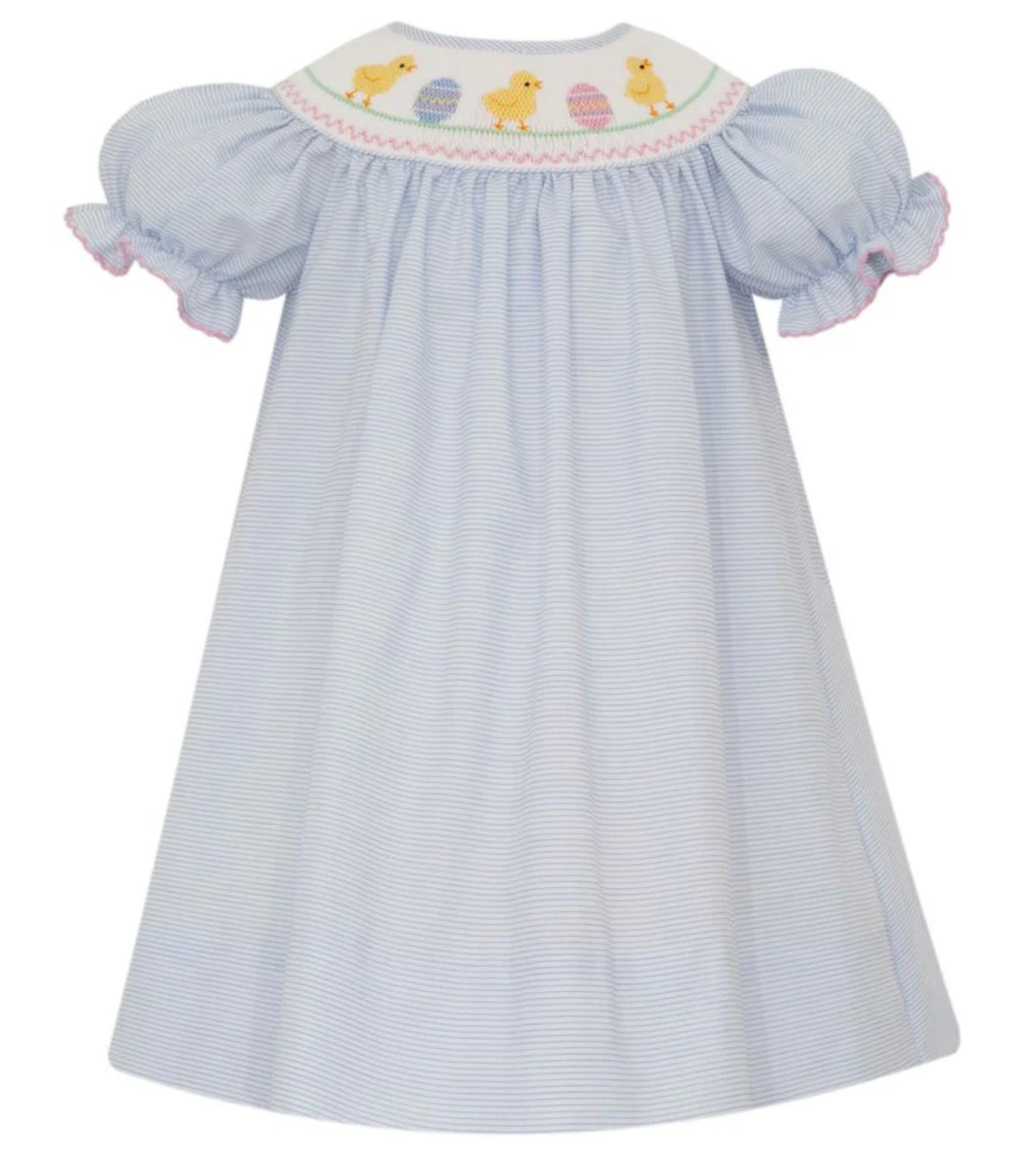 Easter Chicks Girl's Tiny Stripe Bishop W/ Insert