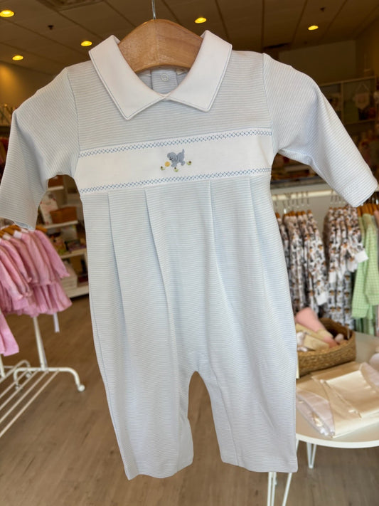 Premier Playful Pups Playsuit W/ Hand Embroidered Stripe