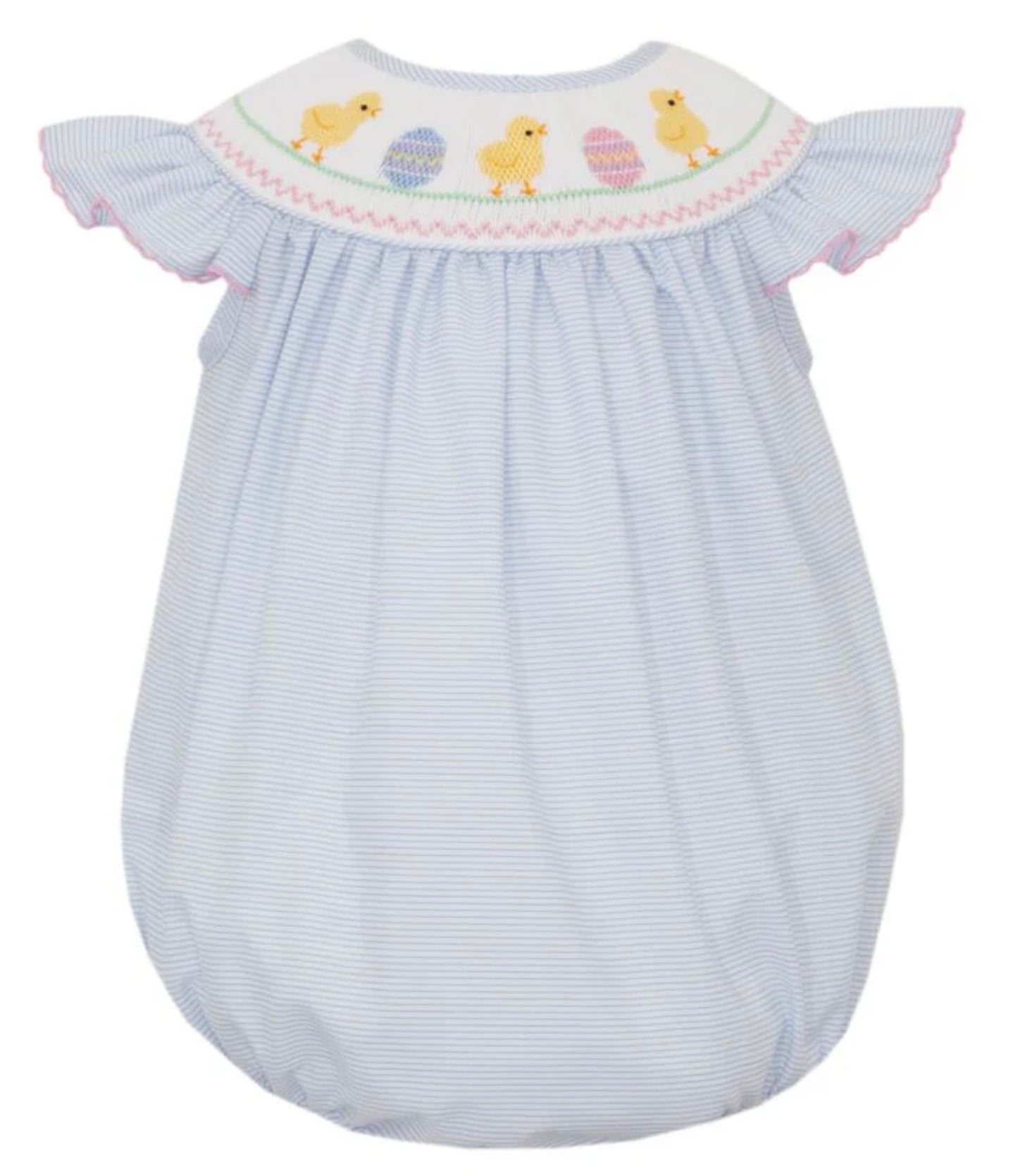 Easter Chicks Girl's Tiny Stripe Angel Wing Bishop Bubble