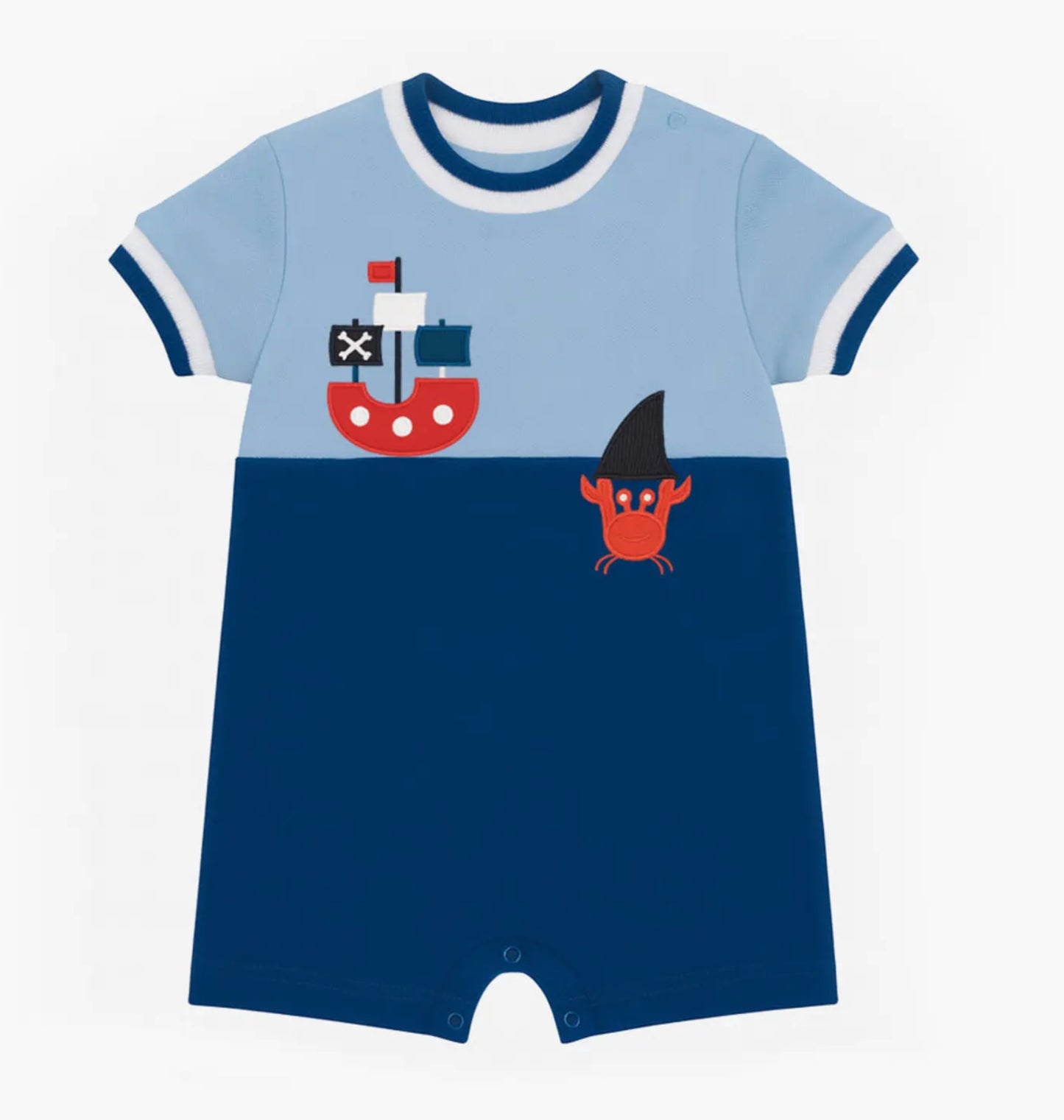 Knit Shortall With Pirate Ship & Crab
