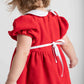 Velvet Waist Dress With Flowers