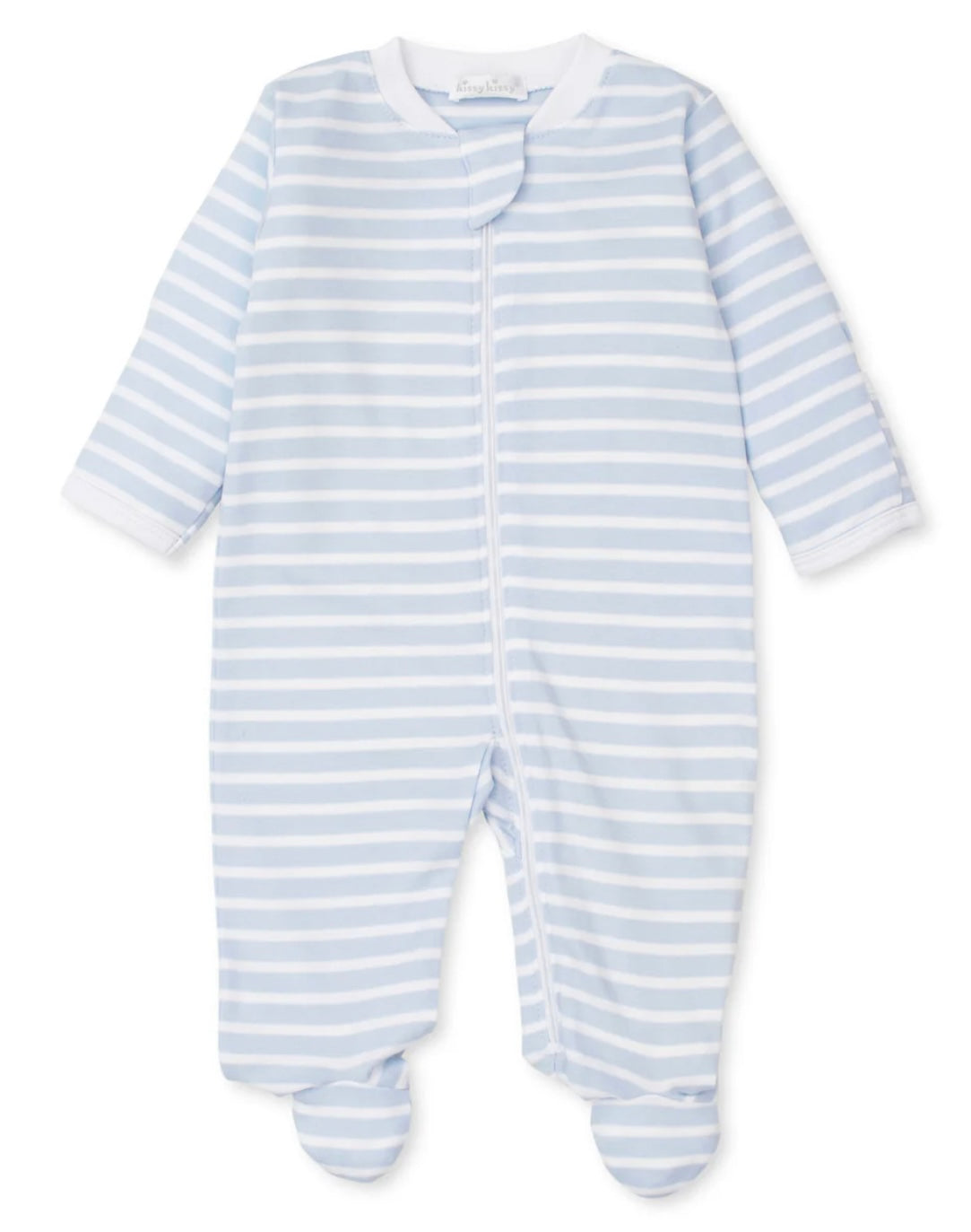 PJs Team Stripes Footie with Zipper Print