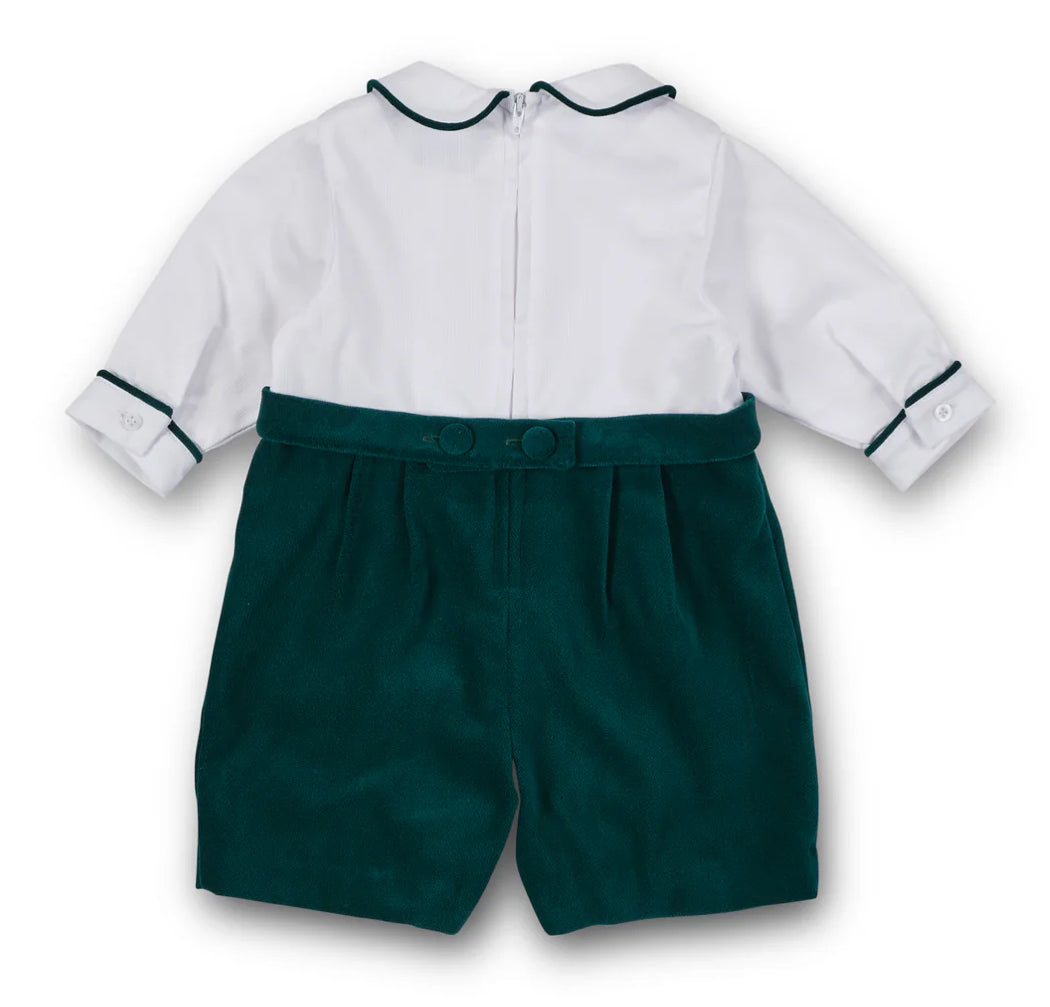 Pique and Velvet Short Sleeve All in One Shortall