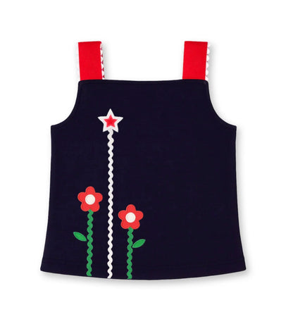 Knit Top With Ric Rac, Flowers & Star
