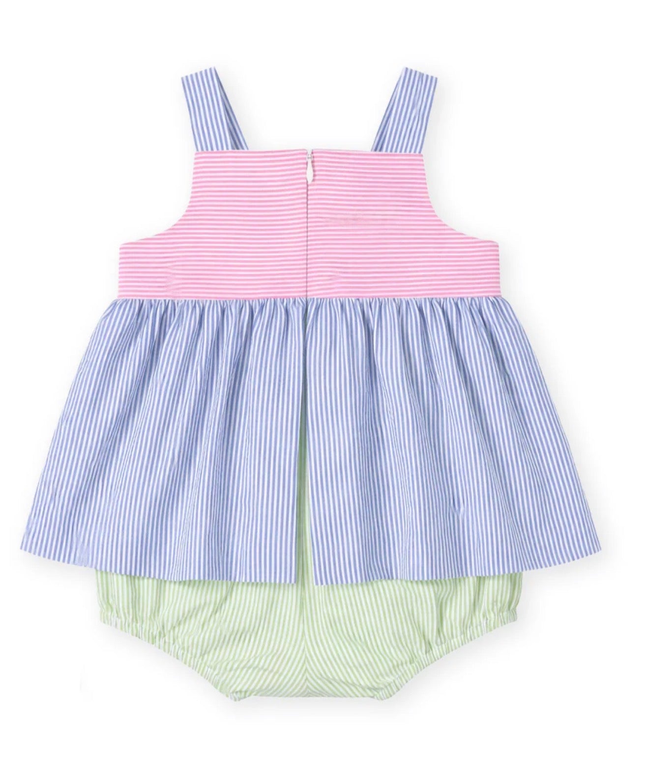 Seersucker Romper With Flower