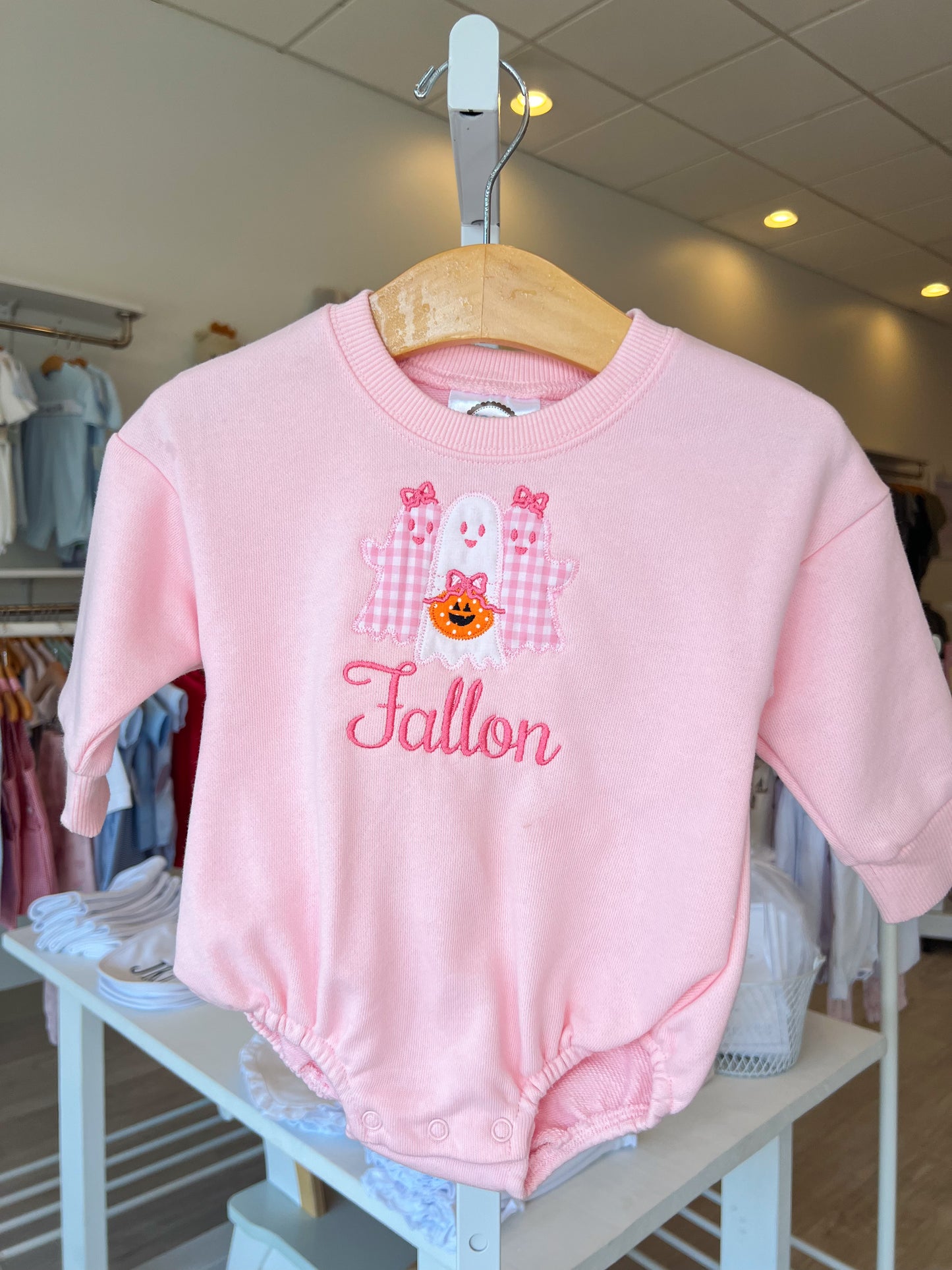 Ghost Applique Sweatshirt - Light Pink