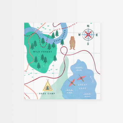 Outdoor Adventure Map Napkins
