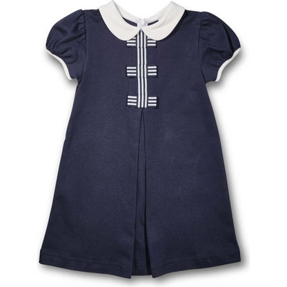 Knit Dress With Stripe Ribbon Bows