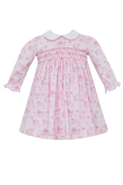French Toile Print Knit Dress