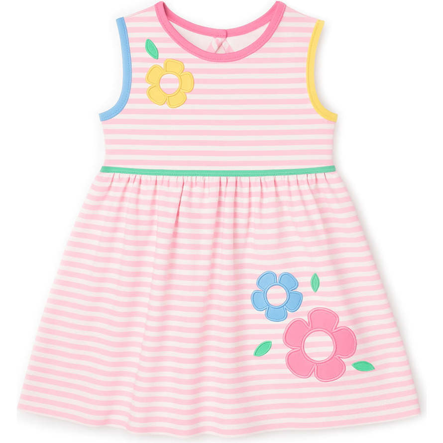 Stripe Knit Dress With Flowers