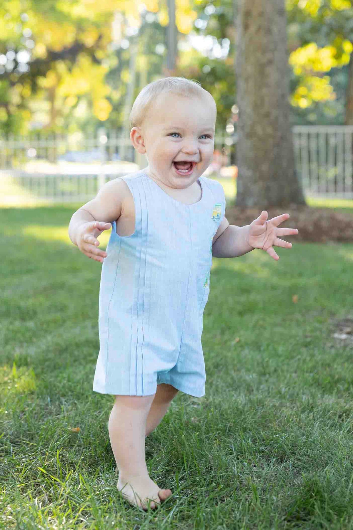 Linen-Look Shortall With Trains