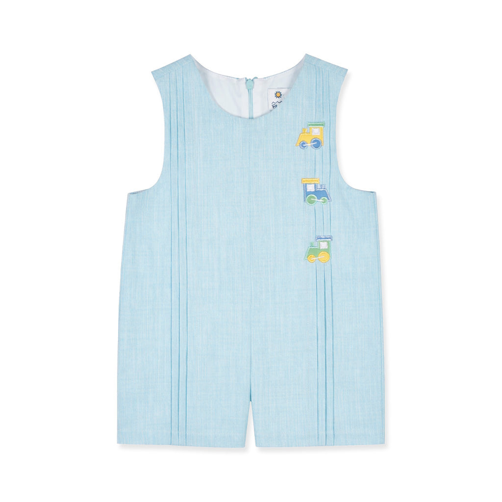 Linen-Look Shortall With Trains
